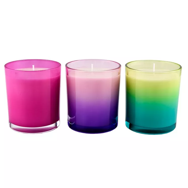 Gradient farebný sklenený svietnik